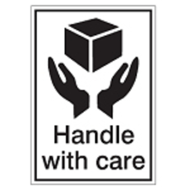 STE 013 Verpackungsetikett 148 x 210 "Handle with care"